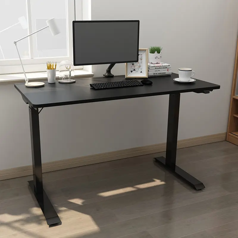 North American electric study desk standing office esports desk computer desk household electric height adjustable table (black)