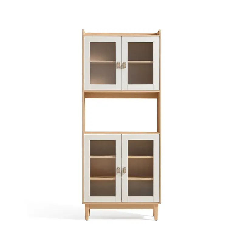Sideboard cabinets integrated wall racks Dining cabinets modern simple and luxurious double-layer multifunctional lockers storage cabinets (NaturalWhite)