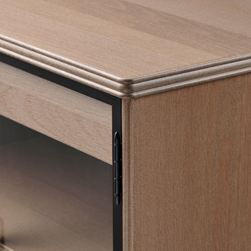 Nordic imitation solid wood double-door black wood grain sideboard modern minimalist tea cabinet multifunctional locker