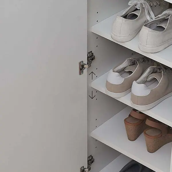 White simple five-storey double-door shoe cabinet (3)1x7