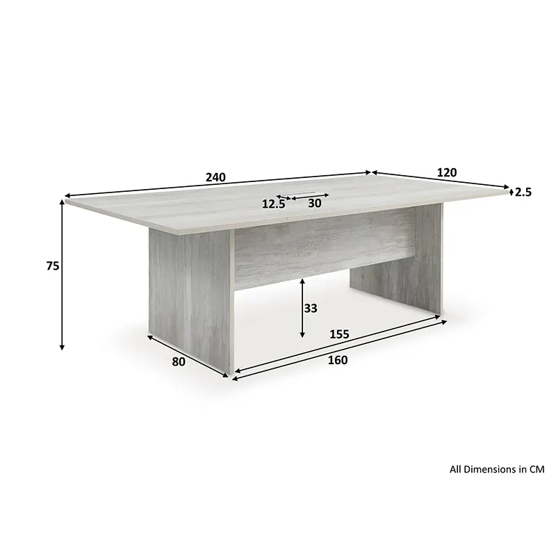 Modern Simplicity Wood Grain Conference Table L240 × D120(Grey)