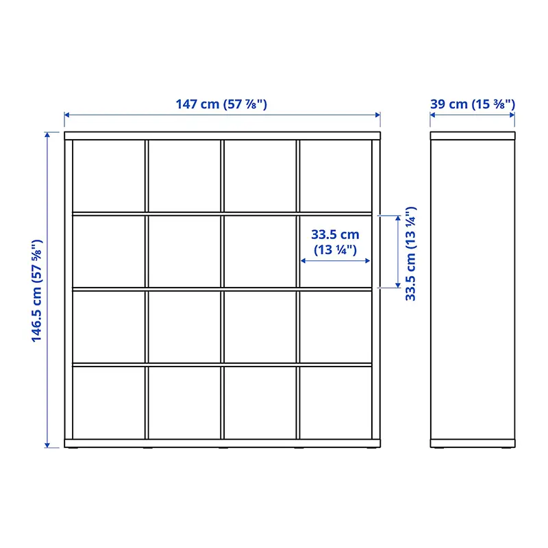 4x4 minimalist storage cabinet - white - black-brown - oak grain