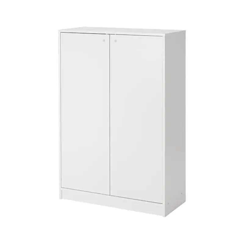 White simple five-storey double-door shoe cabinet
