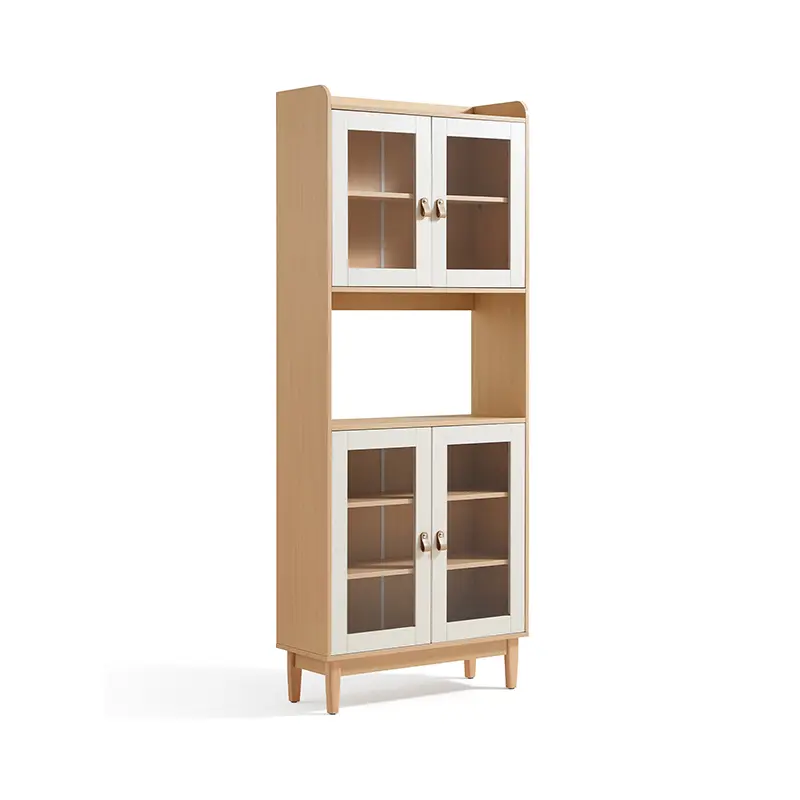 Sideboard cabinets integrated wall racks Dining cabinets modern simple and luxurious double-layer multifunctional lockers storage cabinets (NaturalWhite)