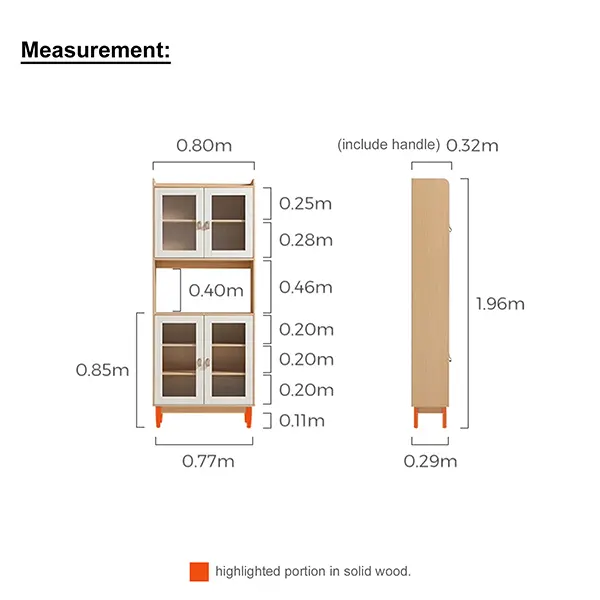 Sideboard cabinets integrated wall racks Dining cabinets modern simple and luxurious double-layer multifunctional lockers storage cabinets (NaturalWhite) (5)pks