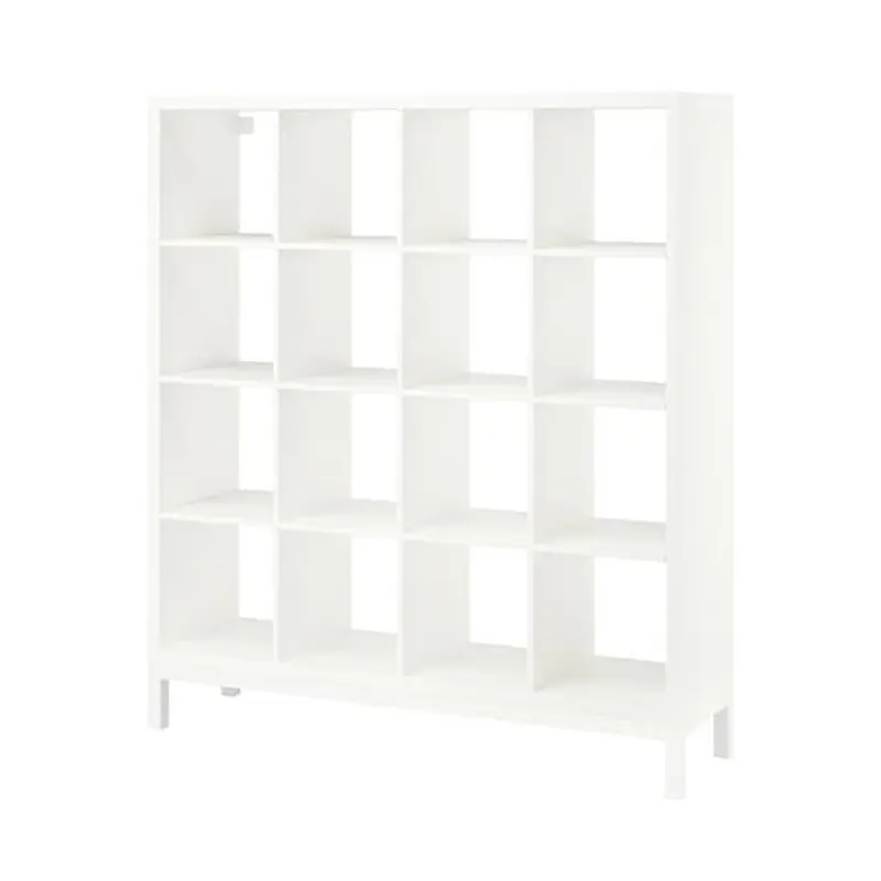 4x4 minimalist storage cabinet - white - black-brown - oak grain